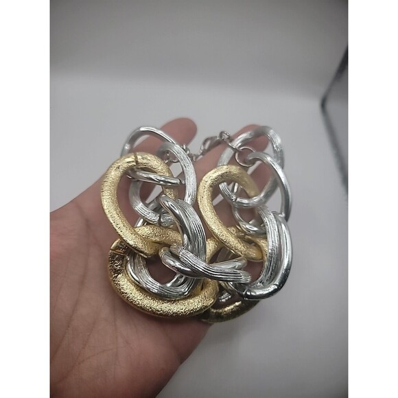 Vincere Silver Tone Gold Tone Chain Link Bracelet Jewelry Costume - Picture 9 of 14
